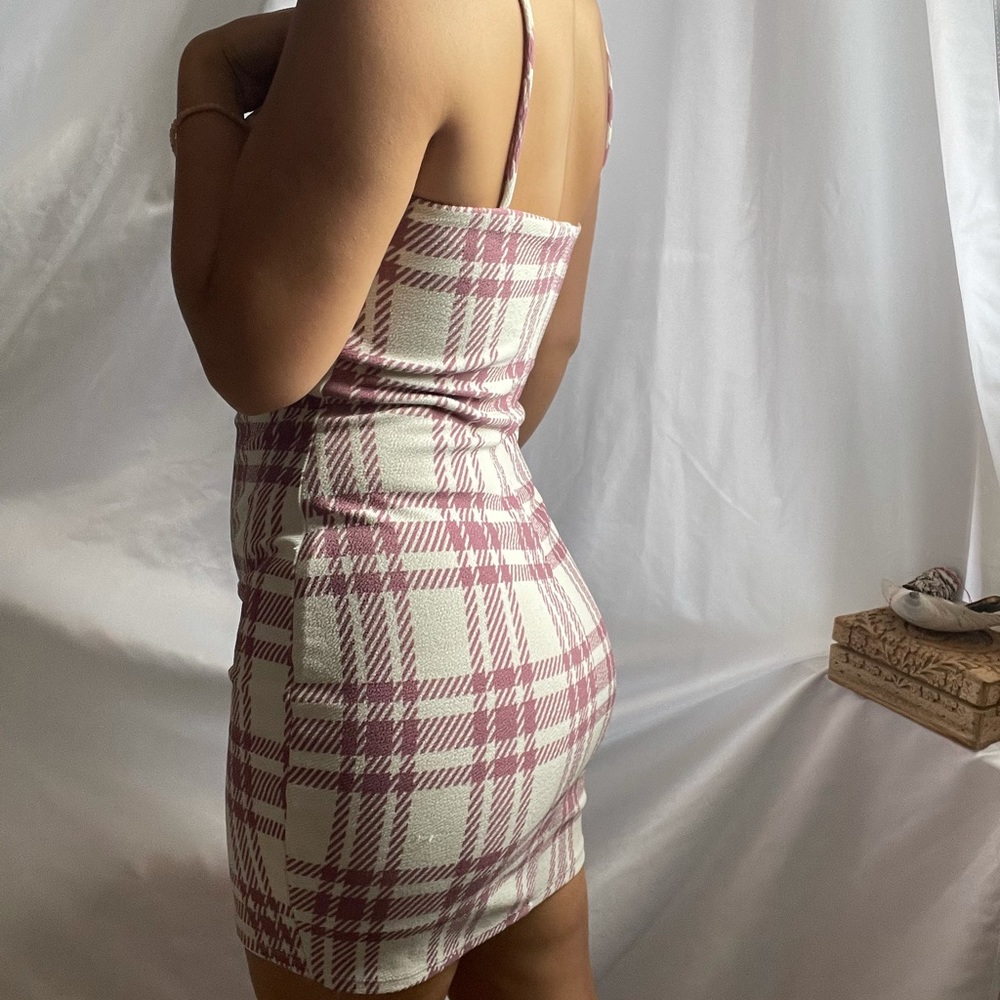 Pink and white dress